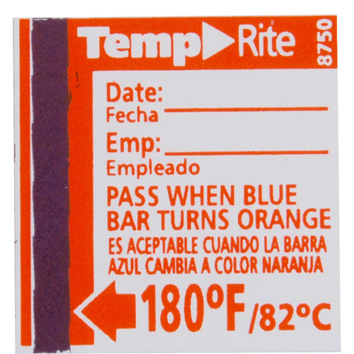 8750 Taylor - Temperature Test Labels for Dishwashers 8750 Taylor - Temperature Test Labels for Dishwashers